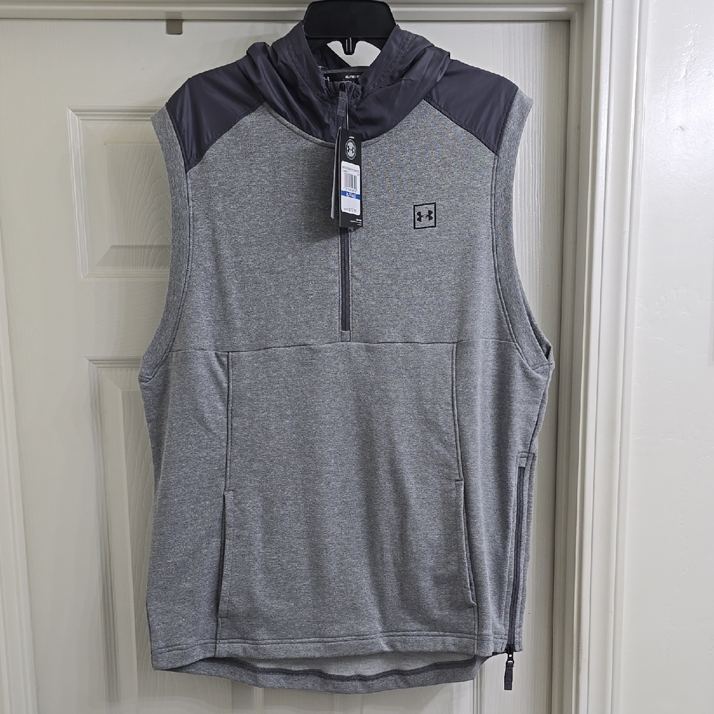 Under Armour Charcoal and Gray Sleeveless Hoodie